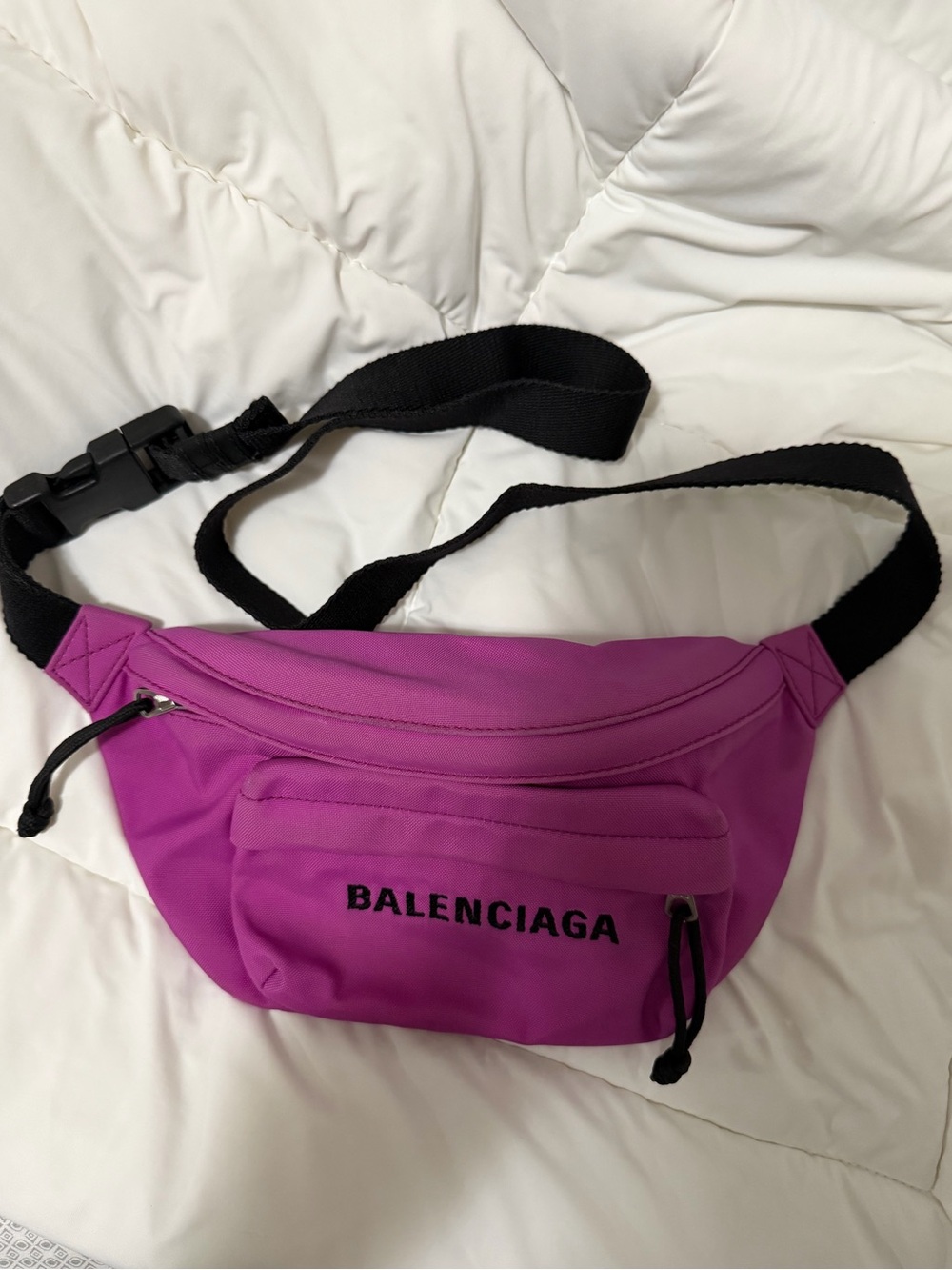Balenciaga Magenta Nylon Belt Pouch
